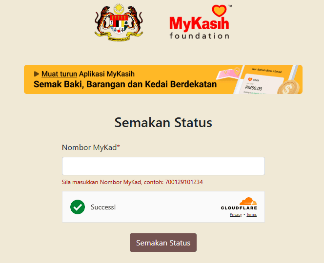 Cara Login MyKasih Online