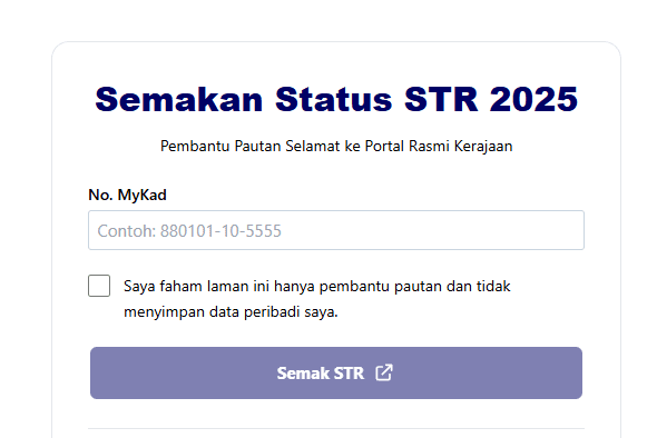 Semakan Status STR