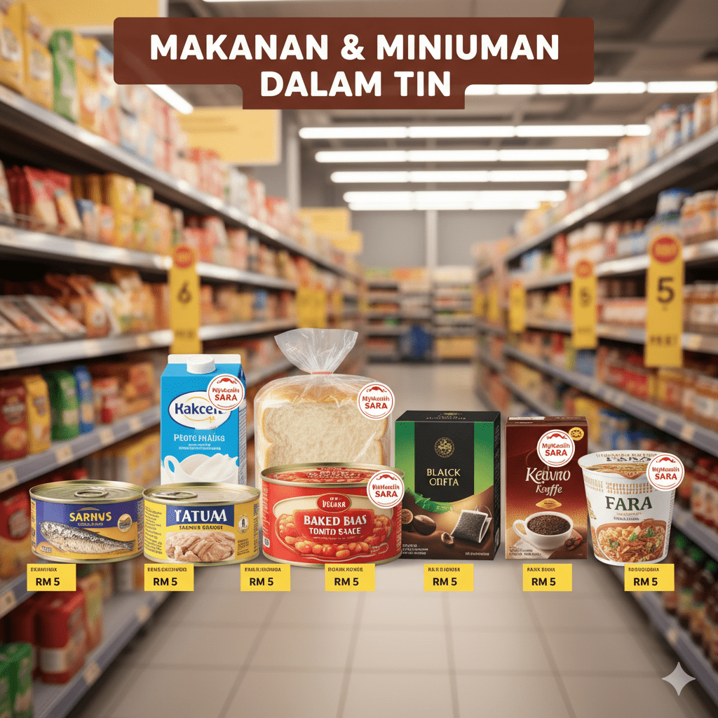 Bantuan eWallet Madani Oktober 2025: RM100 SARA pada MyKad 3 Madani eWallet Minuman & Makanan Dalam Tin