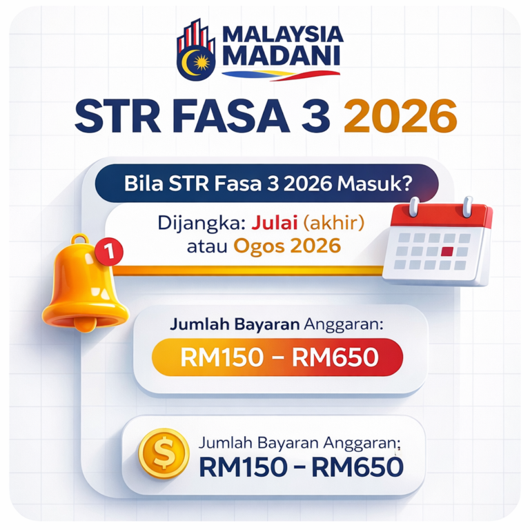 Bila STR Fasa 3 2026 Masuk?