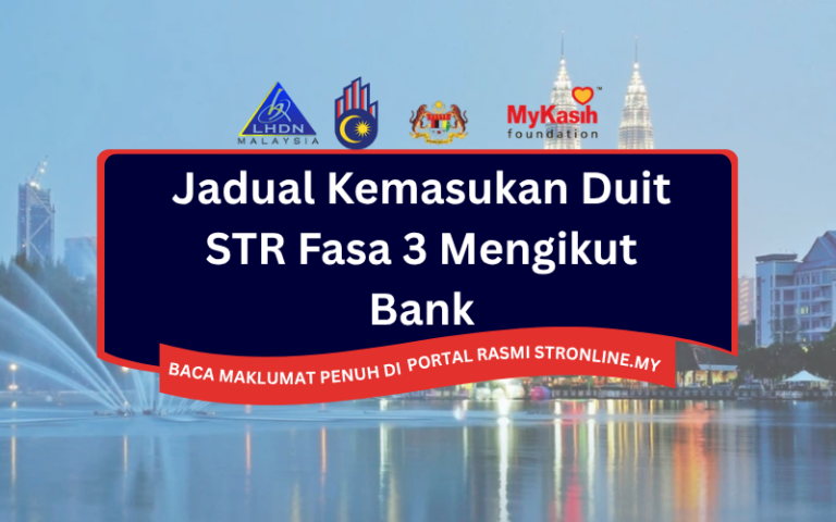 Jadual Kemasukan Duit STR Fasa 3 Mengikut Bank