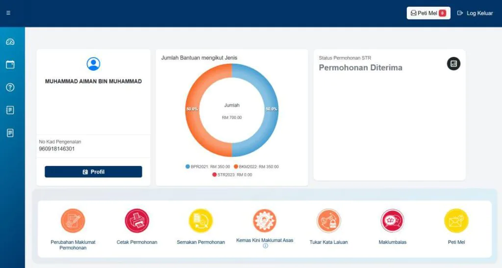 CARA KEMASKINI STR 2026 MAKLUMAT ANDA SEGERA SUPAYA NAMA TIDAK TERCICIR 3 Akses Paparan Dashboard MySTR