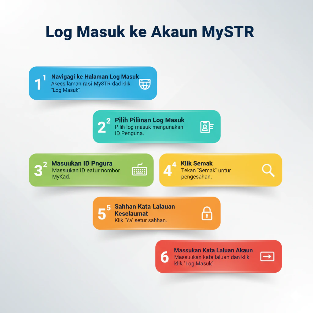 STR Login 2026: Cara Login MySTR, Semakan Status & Permohonan Baharu 1 infographic: Log masuk STR 2026
